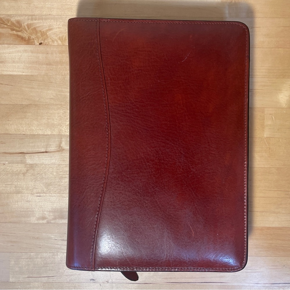 Scully Vintage Burgundy Genuine Leather Planner Binder Executive Organizer